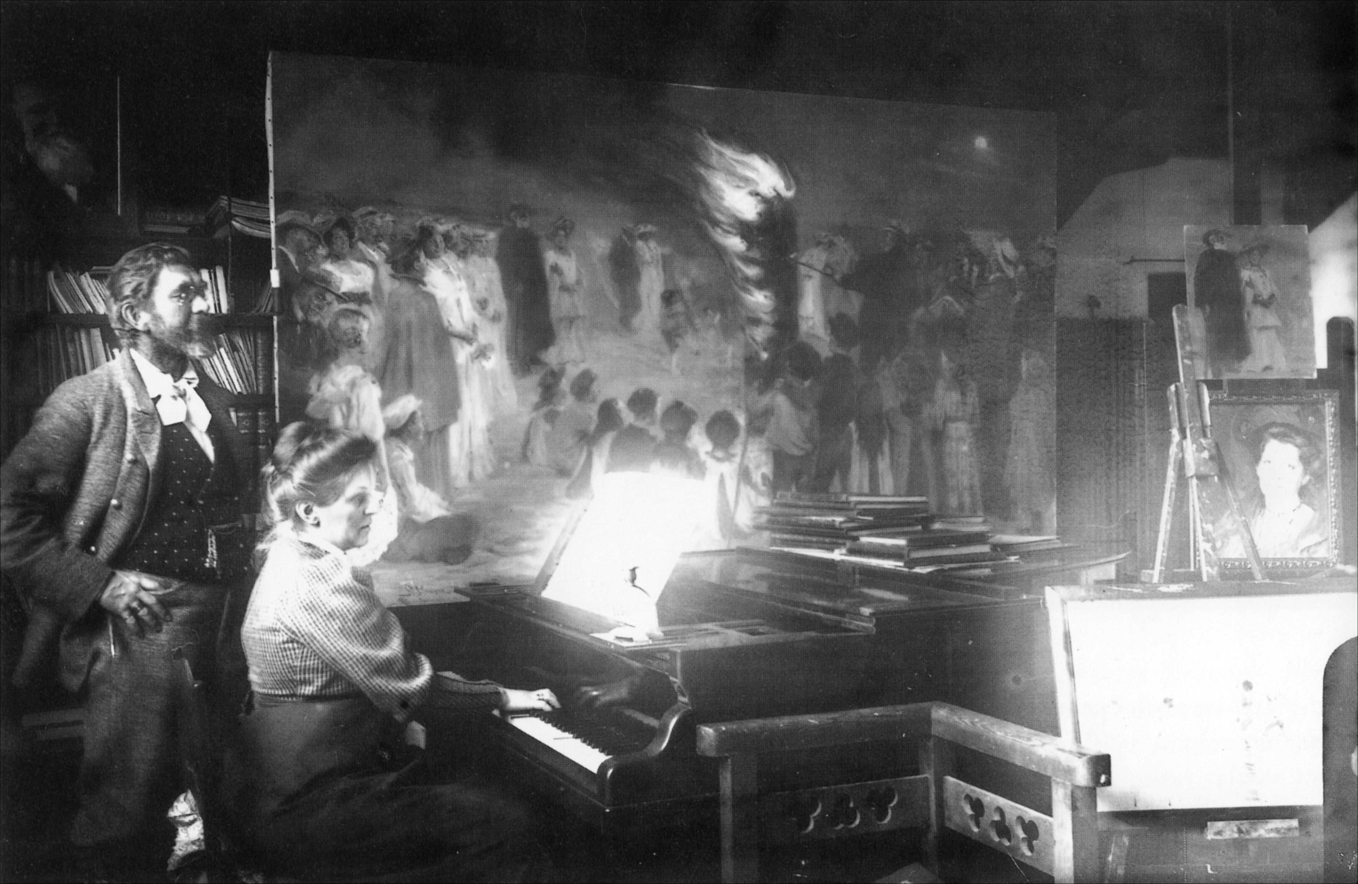 P.S. Krøyer & Henny Brodersen ved piano