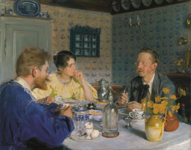 Marie Krøyer P.S. Krøyer. 1893 Ved Frokosten Sammen Med Otto Benzon