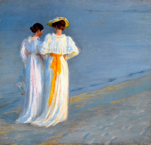 1893 - P.S. Krøyer - Anna Ancher og Marie Krøyer på stranden ved Skagen