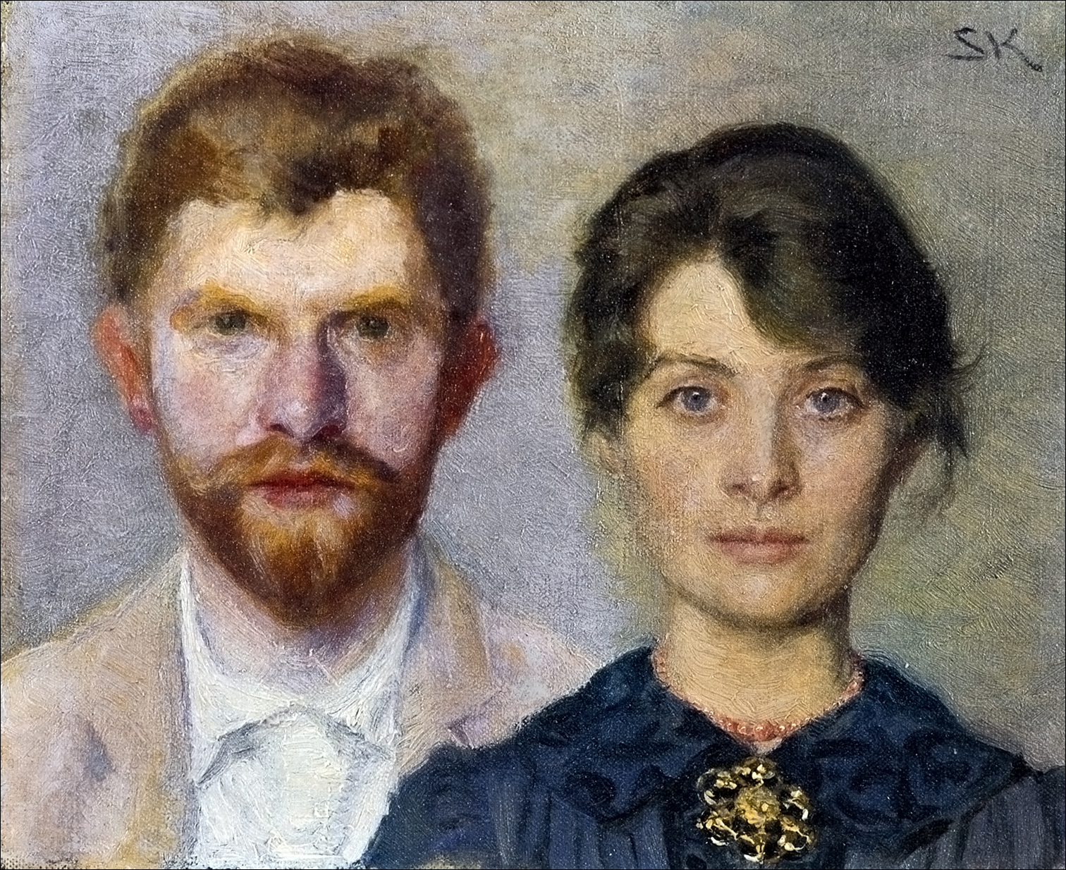 Dobbelt portræt af Marie og P. S. Krøyer, 1890. Krøyer malede Marie, og Marie malede ham.