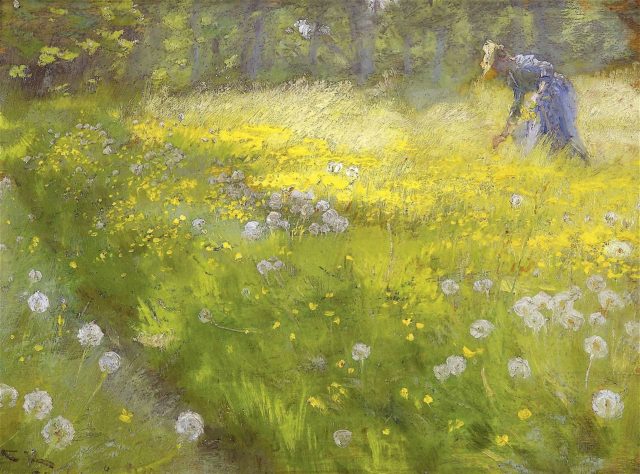 1892 Marie Krøyer Plukker Blomster I Skagen Plantage