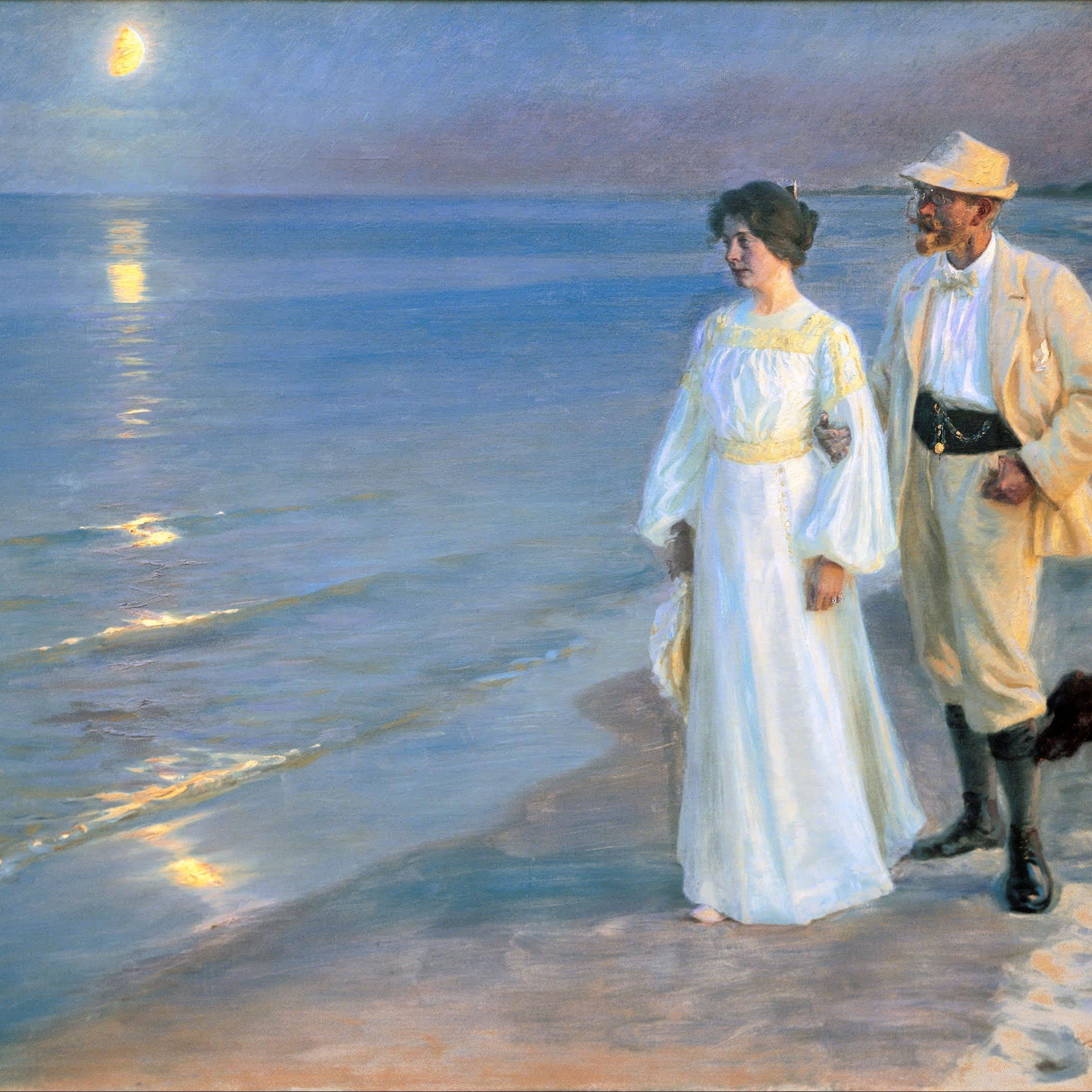 Sommeraften Ved Skagens Strand. Kunstneren Og Hans Hustru. 1899