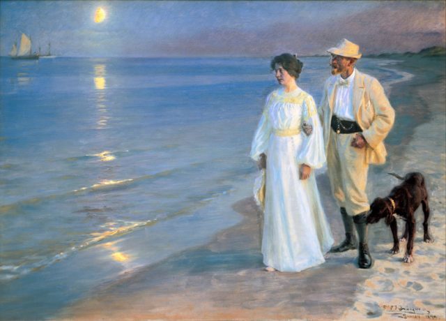Sommeraften Ved Skagens Strand. Kunstneren Og Hans Hustru. 1899